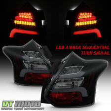 Black Smoke 2012-2014 Ford Focus Hatchback SEQUENTIAL LED Tube Tail Lights Lamps picture