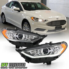 2017-2020 Ford Fusion Halogen Type w/LED DRL Projector Headlights Headlamps picture