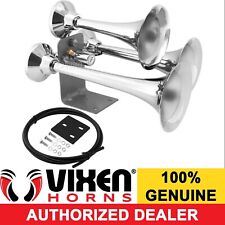 VIXEN HORNS TRAIN AIR HORN 3 TRUMPETS CHROME PLATED FOR TRUCK/CAR LOUD SOUND DB picture