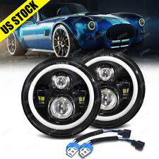 For AC Shelby Cobra 1962-1973 pair 7 inch Round LED Headlights DRL High Low Beam picture