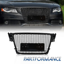 Fit for 2009-12 Audi A4/S4 B8 Front Bumper Hex Grille Mesh RS4 Style Gloss Black picture