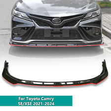 For 2021-2024 Toyota Camry SE XSE Black & Red Front Bumper Lip Splitter Spoiler picture