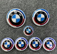 7Pcs BMW 50th Anniversary Emblem Centre Caps Badges Set 82mm 74mm 4x56mm 45mm picture
