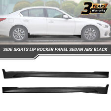 Fit 2014-2023 Infiniti Q50 Side Skirts Lip Rocker Panel Sedan ABS Black 2PCS picture