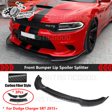 For Dodge Charger SRT 15-23丨Carbon Fiber Style Front Bumper Splitter Spoiler Lip picture