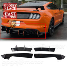 For Ford Mustang 2018-2021 Glossy Black Rear Diffuser & Rear Side Splitters picture