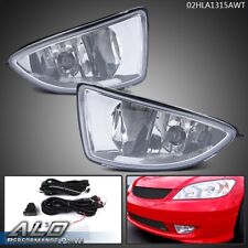Fit For 04-05 Honda Civic Coupe Sedan 2/4Dr W/Switch Bulbs Clear Lens Fog Lights picture