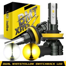 2PCS H11 H8 White Yellow LED Fog Light Bulbs Dual Color Switchback Bright DRL picture