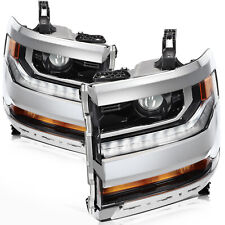 For 2016-2019 Chevy Silverado 1500 Projector HID/Xenon Headlight Pair W/ LED DRL picture