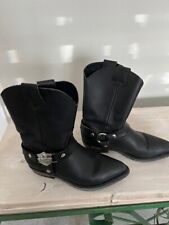 Harley-Davidson  VINTAGE Low Heel Boots Women's Size 6.5 Black Leather Boots picture