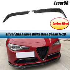Fits Alfa Romeo Giulia Base 2015UP Carbon Fiber Front Fog Light Fins Cover Trim picture