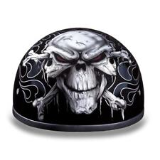 New Daytona Skull CAP-W/ CROSS BONES Open Face Motorcycle DOT Helmet picture