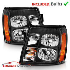 2003 2004 2005 2006 Black Headlights Pair For Cadillac Escalade Factory HID picture