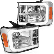 For 2007-2014 GMC Sierra 1500 2500HD 3500HD Left & Right Headlight W/ LED DRL picture