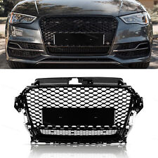 Fits Audi A3 S3 2014-2016 RS3 Style Front Honeycomb Grille Gloss Black Hex Grill picture