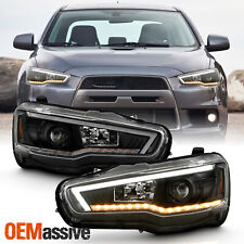 For 08-15 Mitsubishi Lancer Sequential Signal LED HID Projector Black Headlights picture