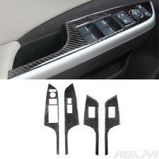 4Pcs For Honda CR-V 2012-16 Carbon Fiber Interior Window Control Cover Trim picture