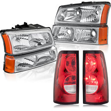 Pair Chrome Housing Headlights & Tail Lights For 03-06 Chevy Silverado 1500 2500 picture