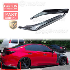 For Infiniti Q50 14-21 Carbon Fiber V2 Rear Bumper Side Corner Splitters Aprons picture