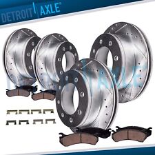 Front & Rear DRILLED Brake Rotors + Brake Pads for GMC Silverado Sierra 2500 HD picture