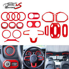 20x Red Interior Accessories Trim Cover Kit Full Set For Jeep Wrangler JL 2018+ picture