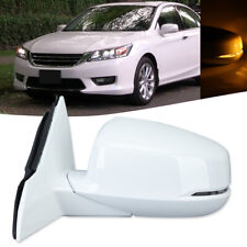 White Left Driver Side Mirror Heated 6Pin Turn Signal For Honda Accord 2013-2017 picture