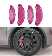 Caliper Covers Set of 4 Compatible with Tesla Model Y 2021-2023 HOT PINK picture