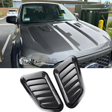 Pair Carbon Fiber Style Motorsports Front Hood Vent Trim Covers for Ford picture