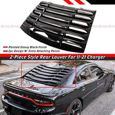 For 2011-2023 Dodge Charger 2pc Gloss Black Rear Window Windshield Louver Cover picture