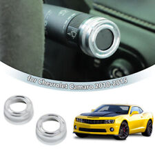 2pc Shift Pole Driving Lever Ring Cover Trim Silver For Chevrolet Camaro 2010-15 picture