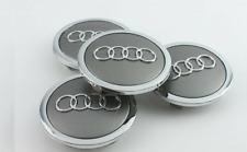 Set(4pcs) Audi 69MM Gray Chrome Wheel Rim Center Hub Caps Replacement 4B0601170A picture