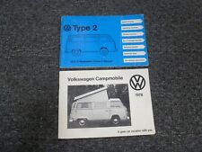 1978 Volkswagen VW Campmobile Type 2 Owner Operator Manual User Guide Set picture