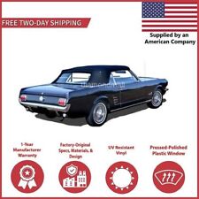 Fits Ford mustang Convertible Soft Top Replacement & Plastic Window 1964-66 BLK picture