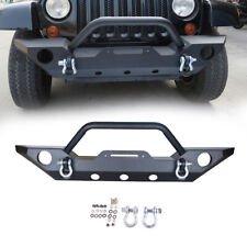 PICKOOR Front Bumper for Jeep Wrangler JK 07-18 Textured Hard + Winch Guard picture