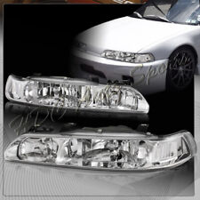 For 1990-1993 Acura Integra Chrome Housing 1-Piece Headlights W/Clear Reflector picture