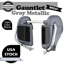 Advanblack Gauntlet Gray Metallic Lower Vented Fairing For Harley Touring 2014+ picture