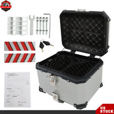 Motorcycle Luggage Waterproof Tail Box Scooter Trunk Storage Top Case Silver 45L picture