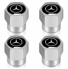 4 Silver Alloy Tire Air Valve Stem Cap Fits Most Mercedes Cars Wagons & SUVs picture