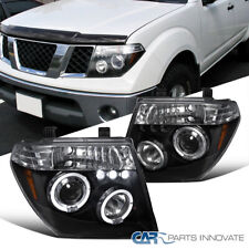 Black Fits 2005-2008 Frontier 2005-2007 Pathfinder LED Halo Projector Headlights picture