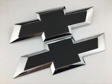 New Gloss Black Front & Tailgate Bowtie Emblem For 2016 - 2018 GM Silverado 1500 picture