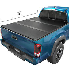 OEDRO 5FT Short Hard 3-Fold Tonneau Cover For 2016-2023 Toyota Tacoma Truck Bed picture