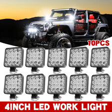 10PCS 4inch Square LED Work Light Spot Flood Pods OffRoad Driving Truck FOG Lamp picture