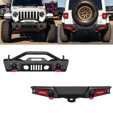 LUYWTE Front Rear Bumper with LED Light Fits 2018-2024 Wrangler JL/JLU picture