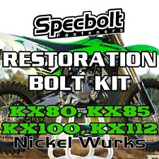 KX80 KX85 KX100 KX112 Restoration Bolt Kit Kawasaki KX 80 85 100 Specbolt Nickel picture