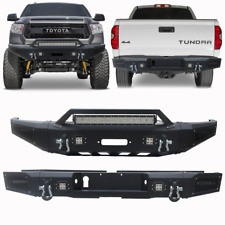 Vijay For 2014-2021 Toyota Tundra Front & Rear Bumpers W/Winch Plate&LED Lights picture