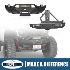 Hooke Road Front Or Rear Bumper For 2007-2018 Jeep Wrangler JK w/Tire Carrier picture