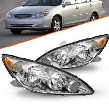 For 2005-2006 Toyota Camry Chrome Amber Halogen Pairs 05-06 Headlights Assembly picture