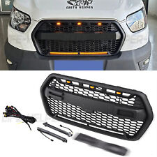 For 2020-2024 Ford Transit T150 T250 T350 Front Grille With LED Lights Black picture