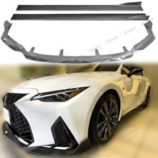 For 2021-2024 Lexus IS350 F-Sport V-Style Carbon Front Bumper Lip Side Skirt Kit picture