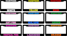 CHROME TEXT your choice CUSTOM PERSONALIZED License Plate Frame COLOR CHOICE picture